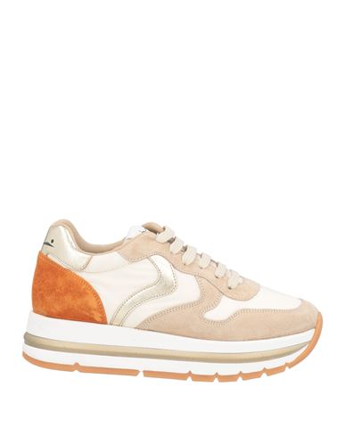 Voile Blanche Woman Sneakers Beige Size 8 Leather, Textile Fibers In Neutral