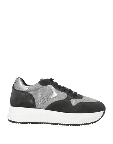 Voile Blanche Woman Sneakers Charcoal Size 5 Textile Fibers, Leather In Gray
