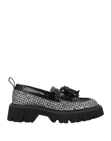 Msgm Woman Loafers Silver Size 7 Textile Fibers