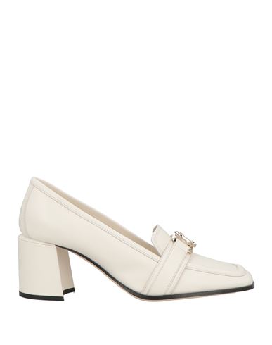 Jimmy Choo Woman Loafers Ivory Size 8 Calfskin In Neutral