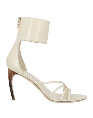 Ferragamo Woman Sandals Cream Size 8 Lambskin In White