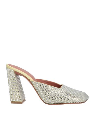 Amina Muaddi Woman Mules & Clogs Pastel Yellow Size 8 Synthetic Fibers, Textile Fibers In Yellow