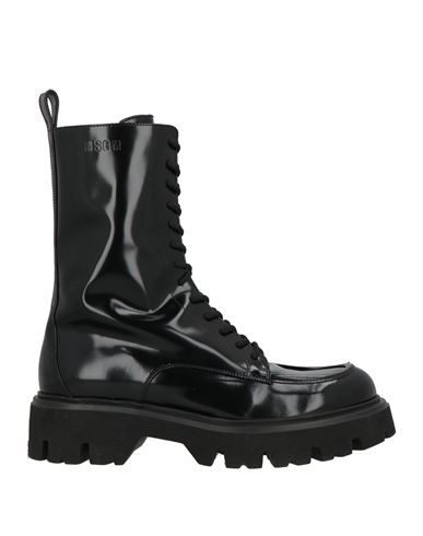 Msgm Man Boot Black Size 6 Leather In Black