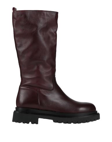 Aria Shoes Woman Boot Burgundy Size 5 Calfskin In Brown