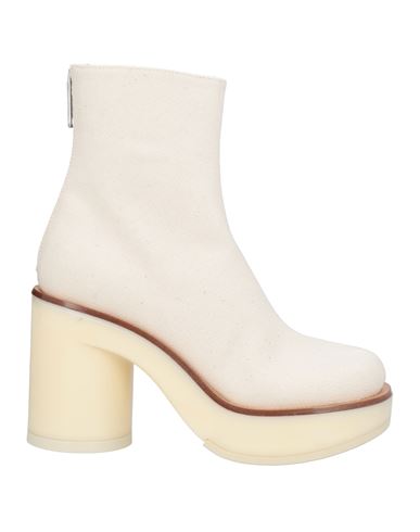 Mm6 Maison Margiela Woman Ankle Boots Off White Size 7 Textile Fibers