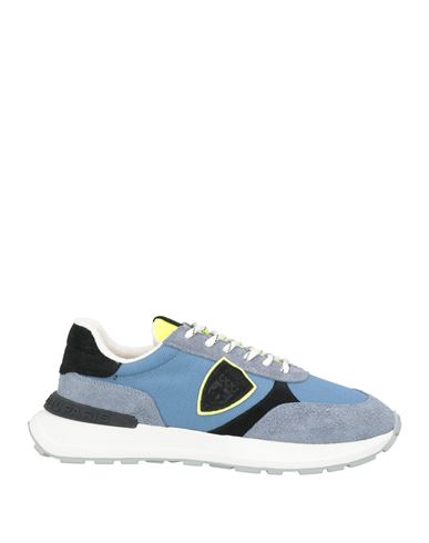 Philippe Model Woman Sneakers Light Blue Size 10 Leather, Textile Fibers In Blue