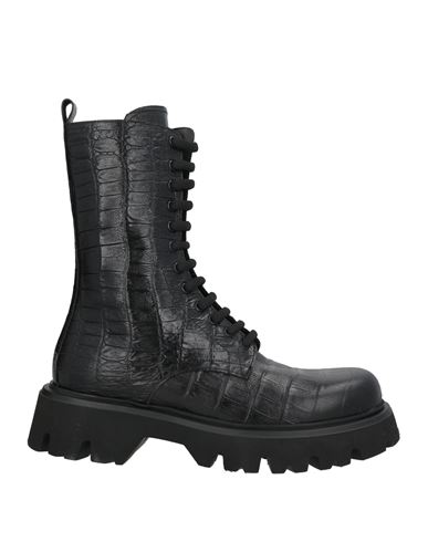 Mich Simon Man Ankle Boots Black Size 9 Calfskin In Black