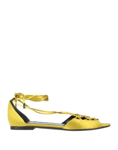 Tom Ford Woman Sandals Lime Green Size 8 Viscose In Yellow
