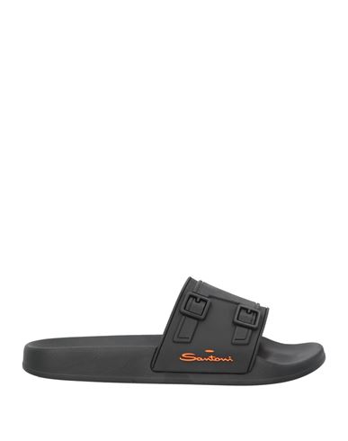 Santoni Woman Sandals Black Size 8 Rubber In Black