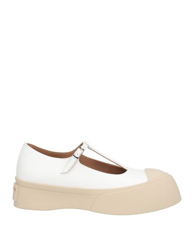 Marni Woman Ballet Flats White Size 8 Leather In White