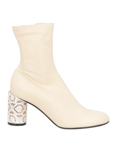 Lanvin Woman Ankle Boots Cream Size 8 Goat Skin In White