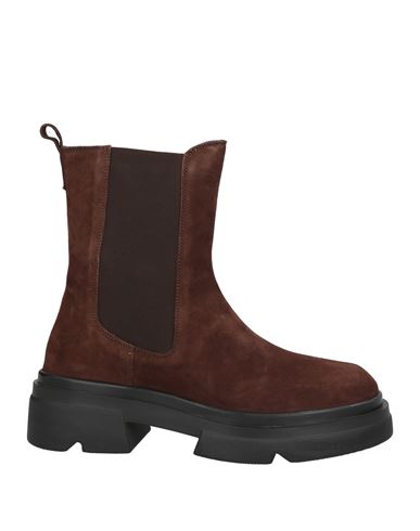 Emanuélle Vee Woman Ankle Boots Brown Size 6 Leather In Brown