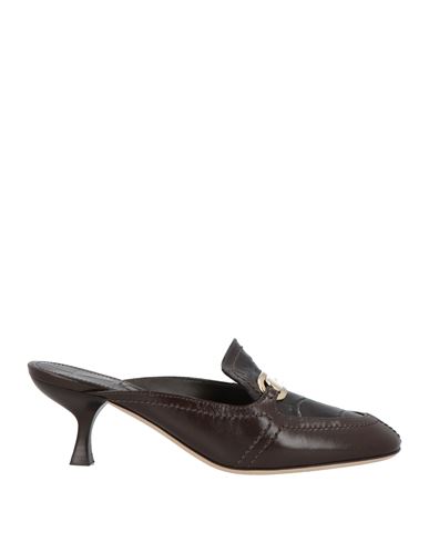 Ferragamo Woman Mules & Clogs Dark Brown Size 7.5 Calfskin
