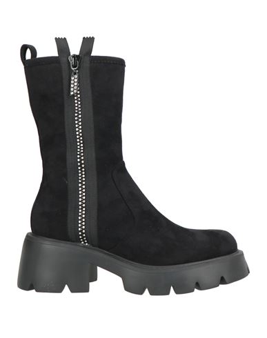Luciano Barachini Woman Ankle Boots Black Size 8 Textile Fibers In Black