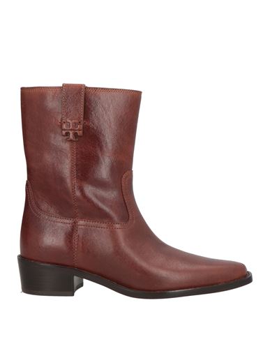 Tory Burch Woman Ankle Boots Brown Size 8 Leather