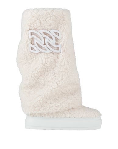 Casadei Woman Boot Off White Size 11 Textile Fibers