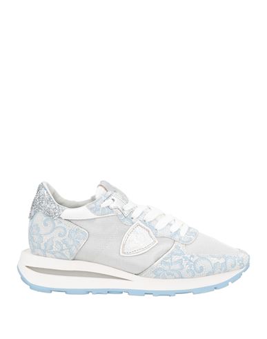 Philippe Model Woman Sneakers Sky Blue Size 8 Leather, Textile Fibers In Blue