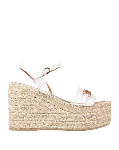 Versace Woman Espadrilles White Size 11 Leather In White