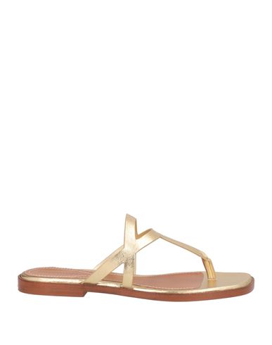 Zimmermann Woman Thong Sandal Gold Size 8 Leather In Gold