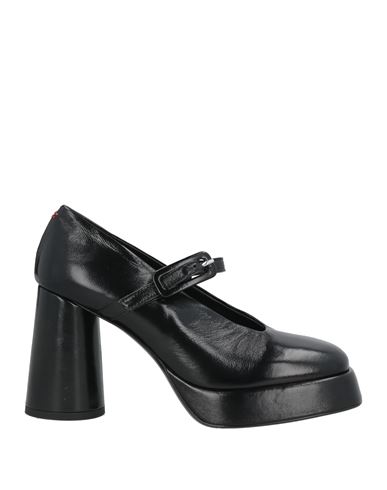 Halmanera Woman Pumps Black Size 8 Leather In Black