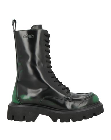 Msgm Woman Ankle Boots Black Size 8 Leather In Black