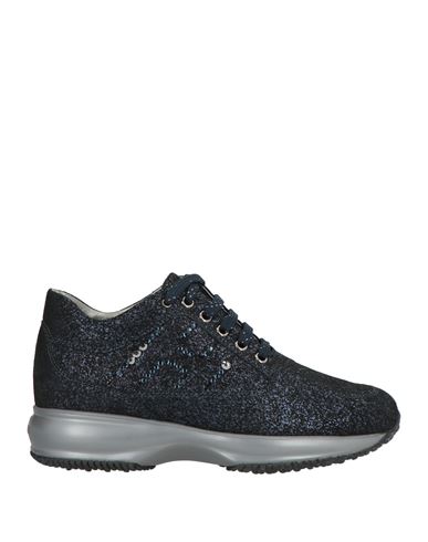 Hogan Woman Sneakers Midnight Blue Size 8 Leather In Blue