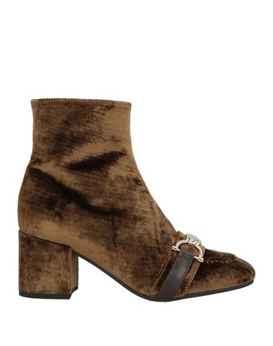Frau Woman Ankle Boots Brown Size 8 Textile Fibers In Brown
