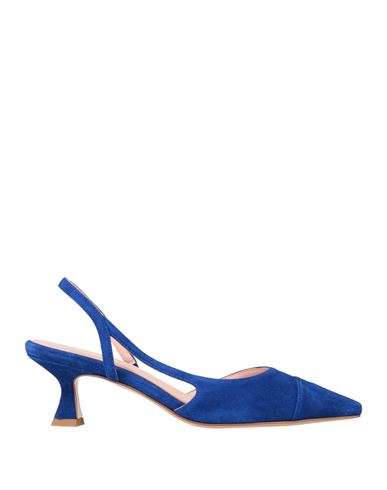 Anna F . Woman Pumps Blue Size 8 Leather