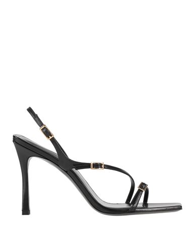 Paciotti Woman Sandals Black Size 8 Leather In Black