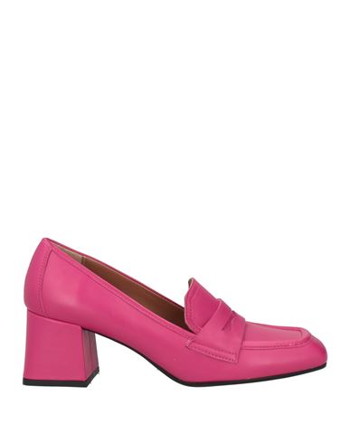 J D Julie Dee Woman Loafers Fuchsia Size 6 Leather In Pink