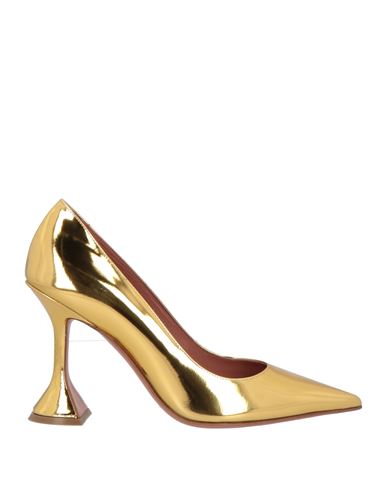 Amina Muaddi Woman Pumps Gold Size 6.5 Leather In Gold