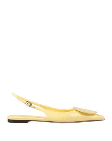 Jacquemus Woman Ballet Flats Pastel Yellow Size 7 Leather In Yellow