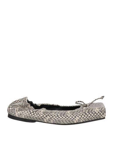 Jacquemus Woman Ballet Flats Light Grey Size 6 Leather In Gray