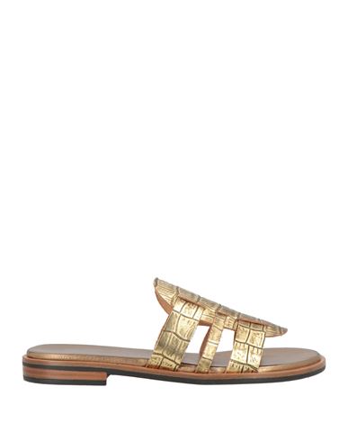 Frau Woman Sandals Gold Size 7 Leather In Gold