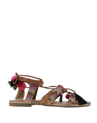 Nila & Nila Woman Sandals Tan Size 8 Leather, Synthetisches Material In Multi