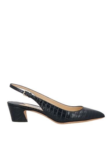 Jimmy Choo Woman Pumps Midnight Blue Size 7.5 Leather In Black