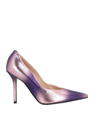 Fabi Woman Pumps Purple Size 8 Leather In Purple