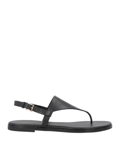 Tory Burch Woman Thong Sandal Black Size 8 Calfskin In Black
