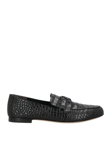 Tory Burch Woman Loafers Black Size 7.5 Leather In Black