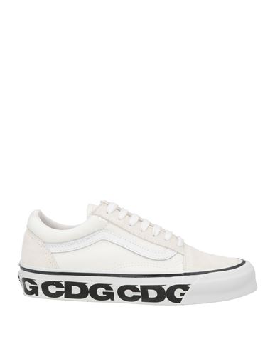 Vans X Comme Des Garçon Woman Sneakers White Size 7.5 Leather, Textile Fibers In White
