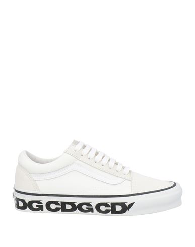 Vans X Comme Des Garçon Woman Sneakers White Size 7.5 Leather, Textile Fibers In White