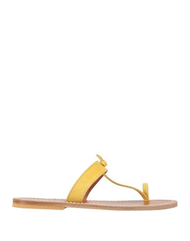 Kjacques K. Jacques St. Tropez Woman Thong Sandal Yellow Size 6 Leather In Yellow