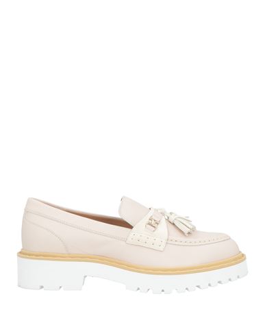 Hogan Woman Loafers Ivory Size 8 Leather In Brown