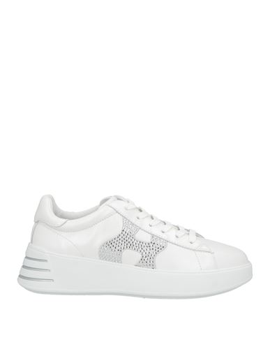 Hogan Leather Sneakers With Rhinestone Logo On The Side In White
