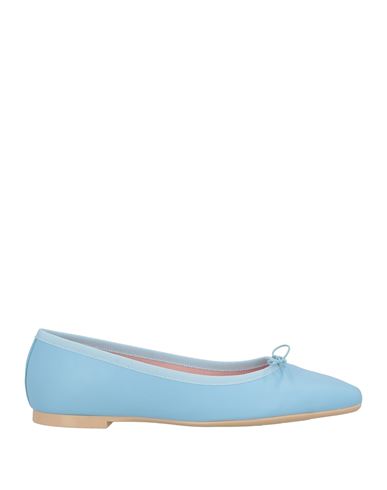 Pretty Ballerinas Woman Ballet Flats Sky Blue Size 8 Leather