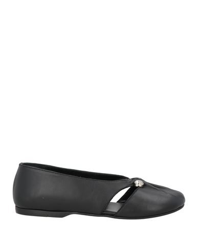 Alohas Woman Ballet Flats Black Size 7.5 Leather In Black