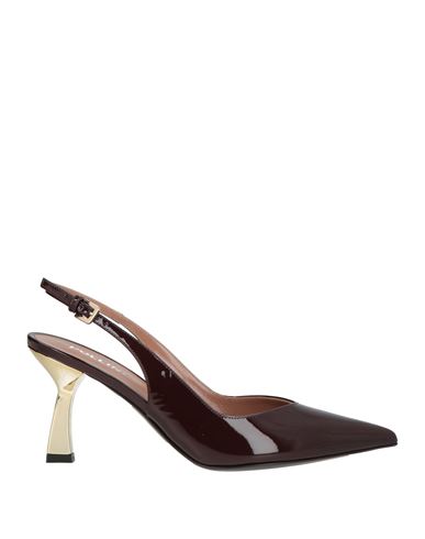 Pollini Woman Pumps Burgundy Size 10 Leather In Red