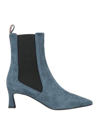 Pollini Woman Ankle Boots Slate Blue Size 8 Leather
