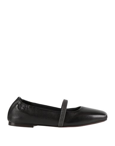 Brunello Cucinelli Woman Ballet Flats Black Size 8 Leather In Black