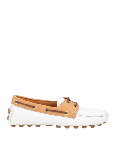 Tod's Woman Loafers White Size 8 Leather In Animal Print